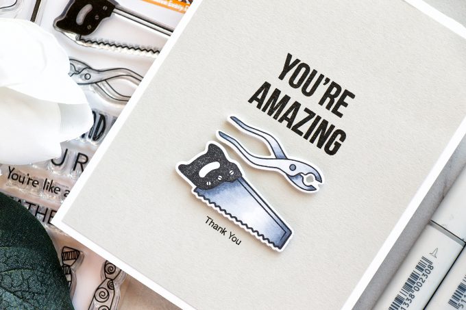 Simon Says Stamp | Quick & Easy Thank You Card For a Handyman by Yana Smakula. Using Simon Says Clear Stamps FATHER'S DAY FINDS SSS101624 Dads And Grads