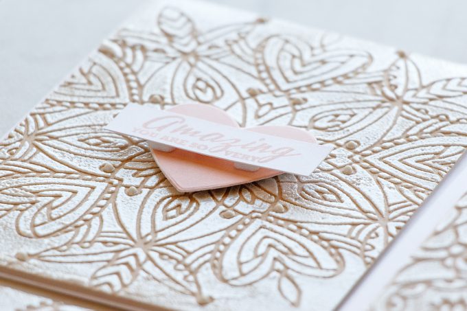 Simon Says Stamp | Textured Lace Cards using Star Medallion, Heart Mandala and Circular Lace stencils from Simon Says Stamp. Cards by Yana Smakula. Video tutorial