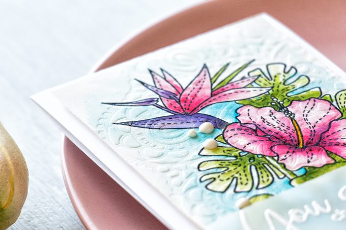 Simon Says Stamp | You Are Cherished Tropical Watercolor Card using Summer Flowers and Thoughtful Messages stamps