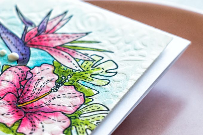 Simon Says Stamp | You Are Cherished Tropical Watercolor Card using Summer Flowers and Thoughtful Messages stamps