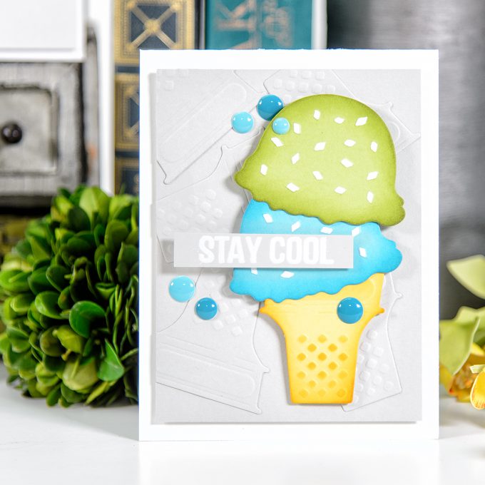 Spellbinders | Stay Cool Card using S3-278 Die D-Lites Ice Cream Yummy Etched Dies. Project by Yana Smakula