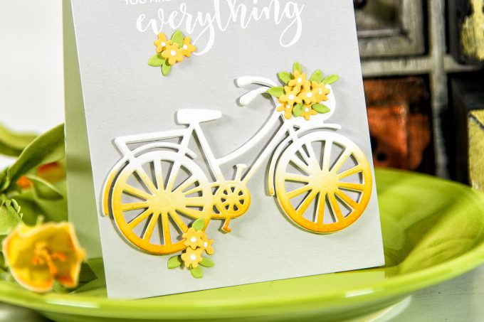 Spellbinders | You Are My Everything Card using S3-282 Die D-Lites Bicycle Etched Dies. Project by Yana Smakula