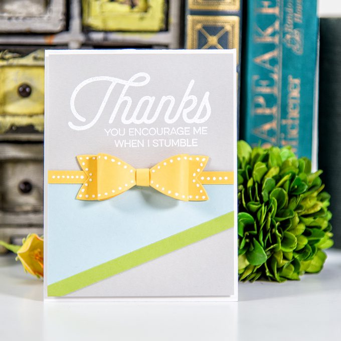 Spellbinders | Thanks Card using S3-283 Die D-Lites Bow Ties Etched Dies. Project by Yana Smakula