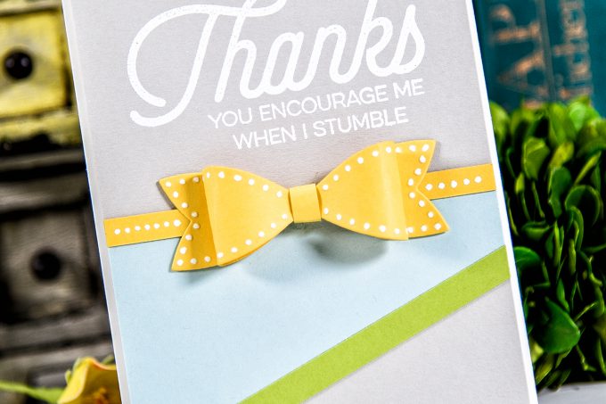 Spellbinders | Thanks Card using S3-283 Die D-Lites Bow Ties Etched Dies. Project by Yana Smakula