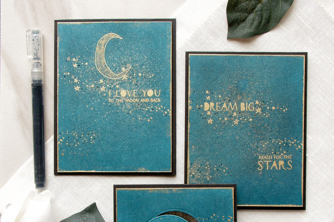 WPlus9 | Heat Embossed Stardust Cards 3 Ways