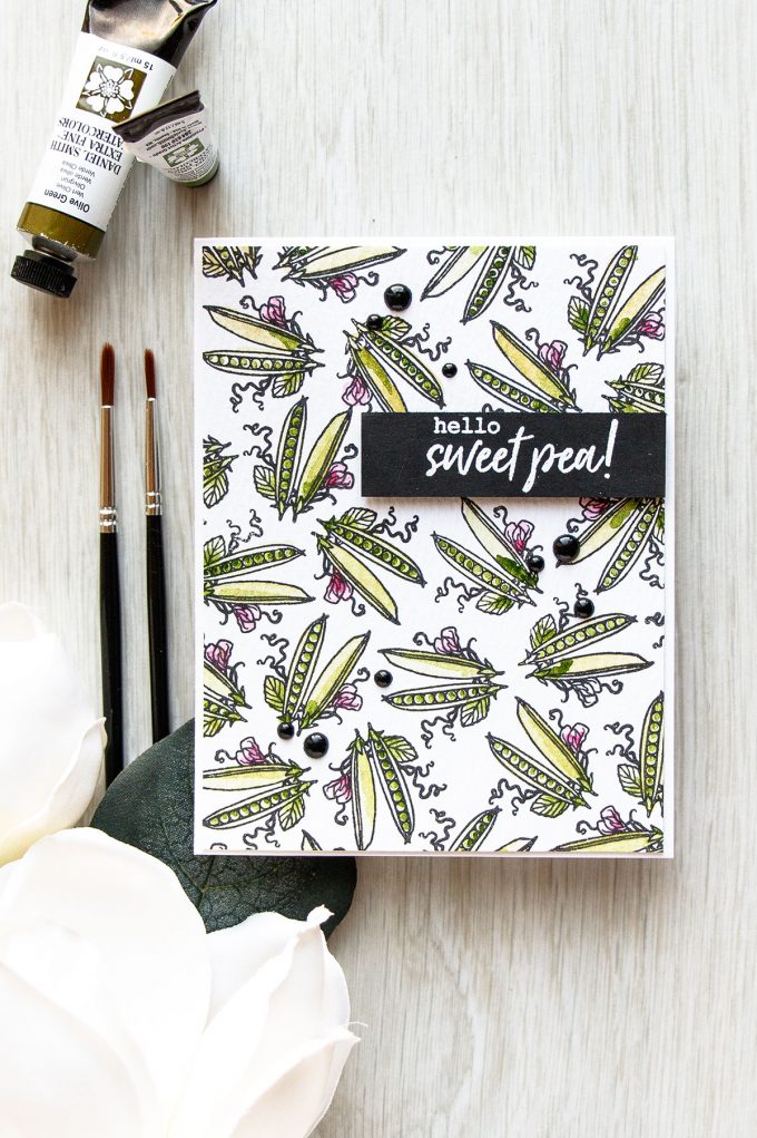 Hello Sweet Pea Card by Yana Smakula for Hero Arts