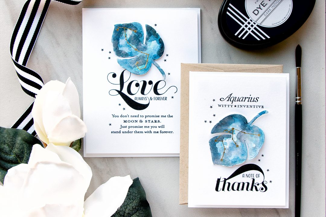 PTI | Watercolor Galaxy Thank You Cards Personalized With Constellations