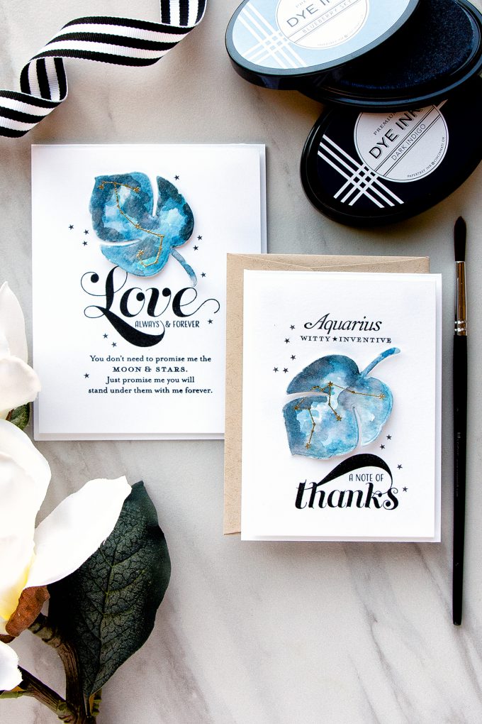 PTI | Watercolor Galaxy Thank You Cards Personalized With Constellations