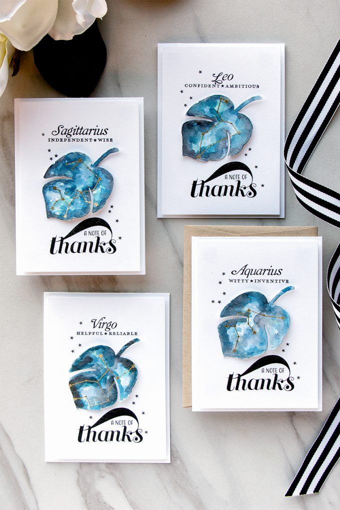 PTI | Watercolor Galaxy Thank You Cards Personalized With Constellations