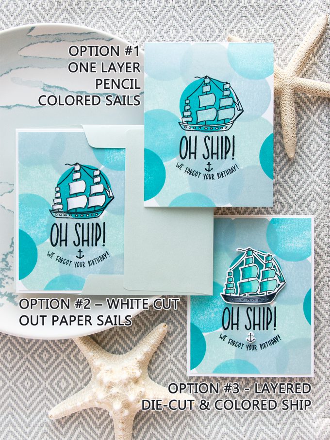 Simon Says Stamp | Oh Ship! We Forgot Your Birthday! Belated Birthday Card 3 Ways