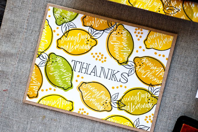 Simon Says Stamp | Multicolor Stamping using Solid Images. Video Tutorial - Dancing Fruit cards by Yana Smakula