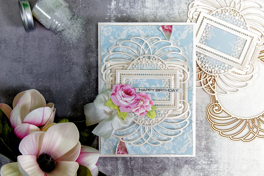 Spellbinders | Layered Dimensional Die Cutting Series. Episode #1 - Birthday Card featuring Venise Lace collection