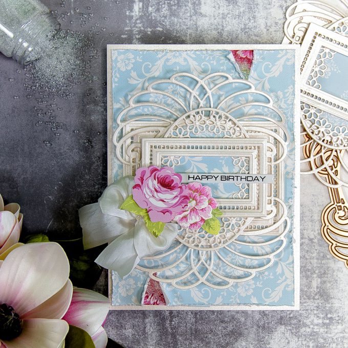 Spellbinders | Layered Dimensional Die Cutting Series. Episode #1 - Birthday Card featuring Venise Lace collection 