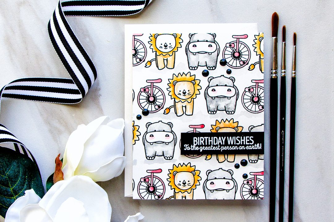 WPlus9 | Birthday Wishes Watercolor Pattern Card