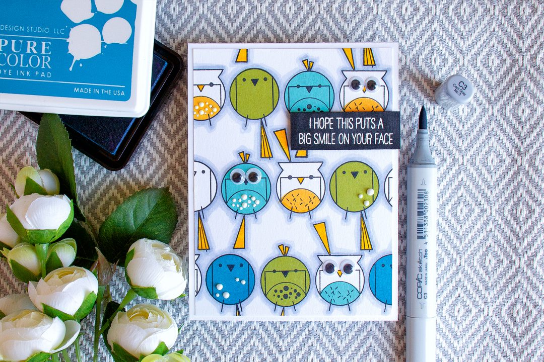 WPlus9 | I Hope This Card Puts A Smile On Your Face using Happy Birds stamp set. Handmade card by Yana Smakula