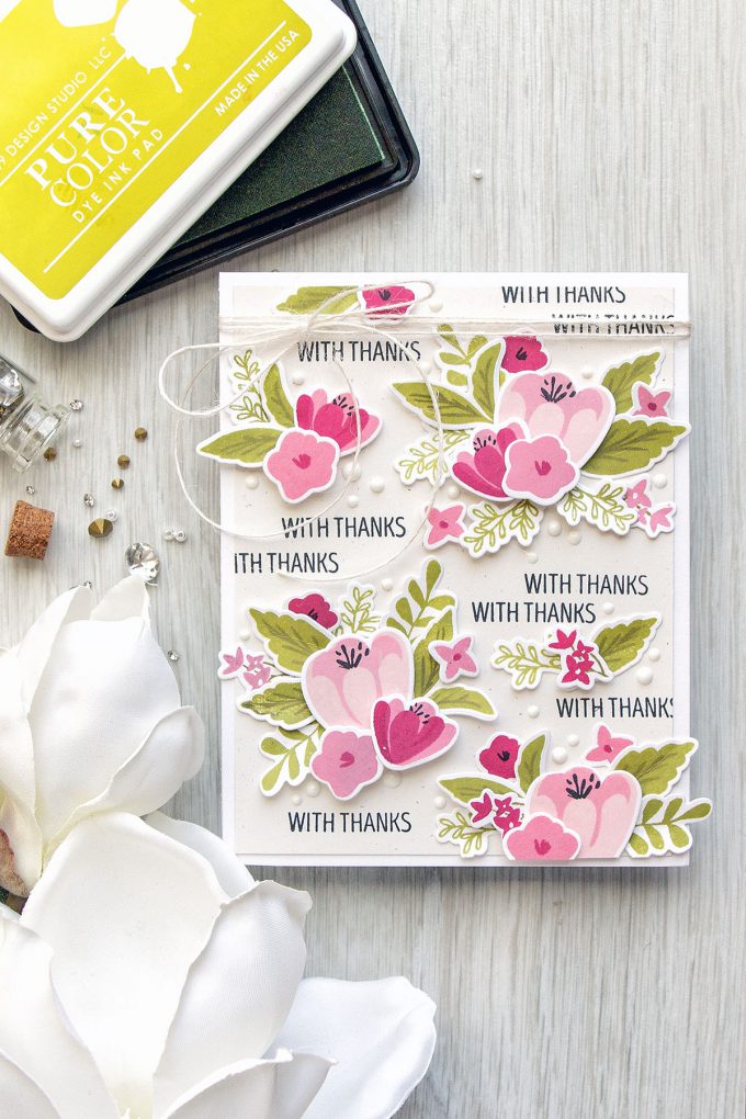 WPlus9 | Dimensional Floral Pattern with Southern Florals - With Thanks Card 