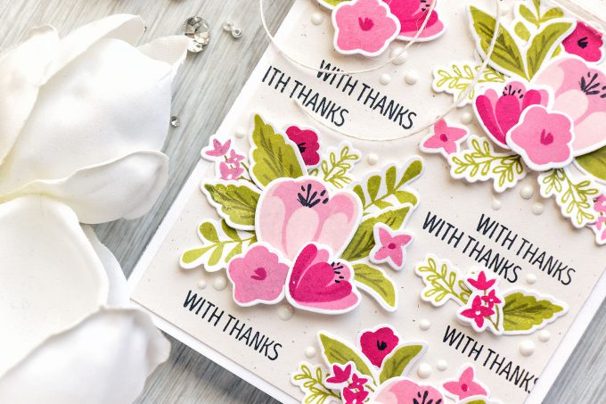 WPlus9 | Dimensional Floral Pattern with Southern Florals - With Thanks Card 