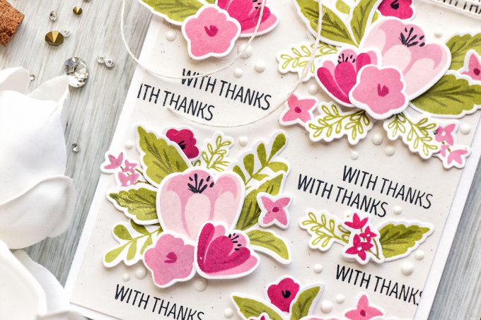 WPlus9 | Dimensional Floral Pattern with Southern Florals - With Thanks Card 