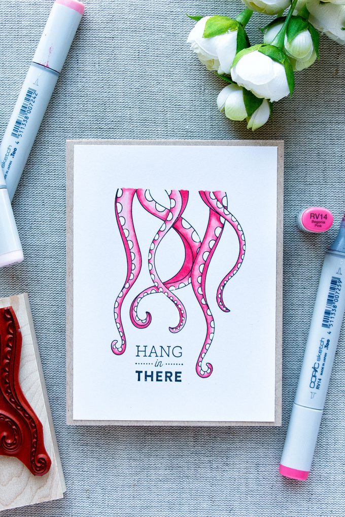 Hero Arts | Hang In There Tentacles Card