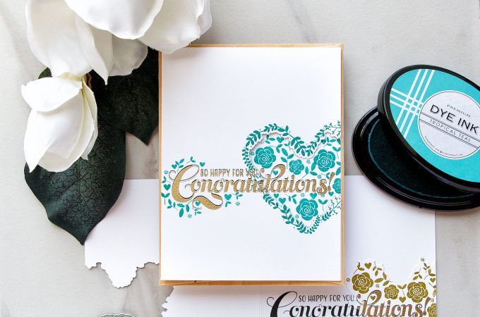 PTI | One Layer Stamped & Die Cut Wedding Congratulations Cards by Yana Smakula. Video Tutorial