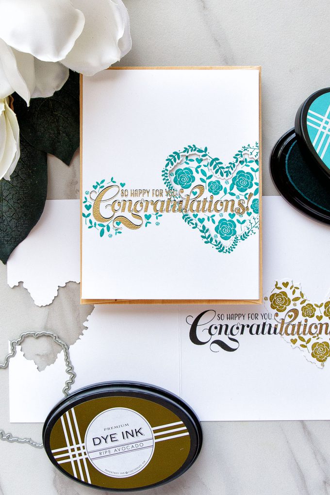 PTI | One Layer Stamped & Die Cut Wedding Congratulations Cards by Yana Smakula. Video Tutorial