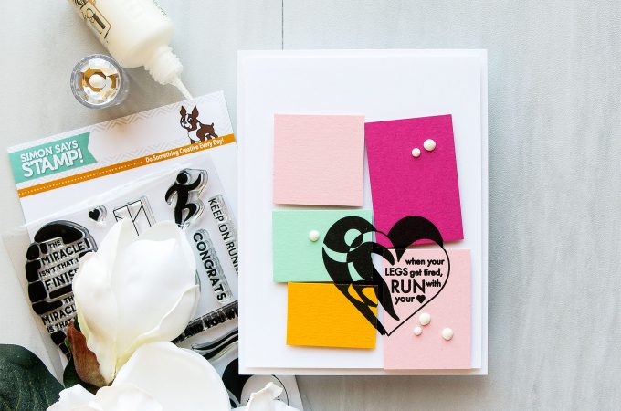 Simon Says Stamp | Run With Your Heart Colorblocked Card