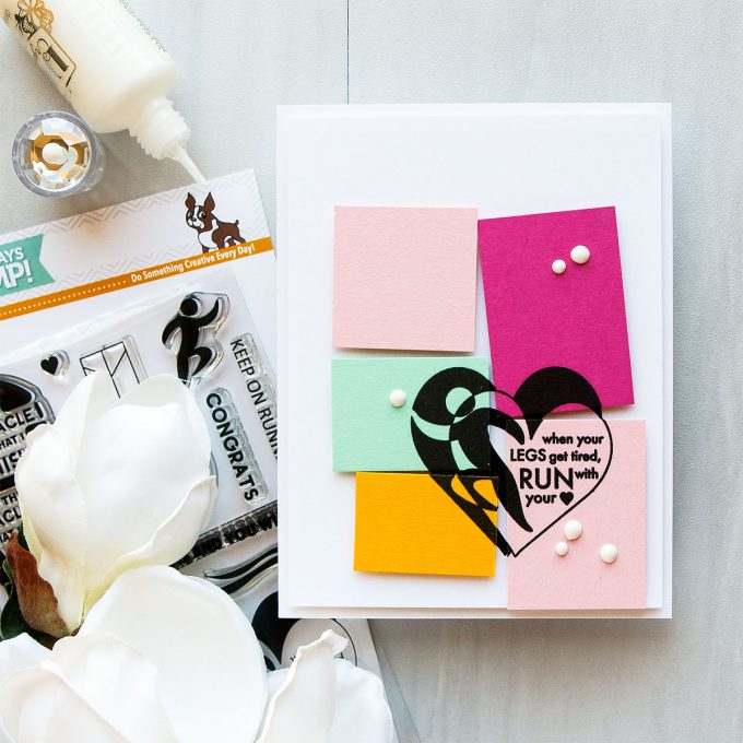 Simon Says Stamp | Run With Your Heart Colorblocked Card