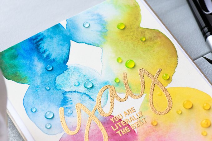 Simon Says Stamp | Watercolor Circles Background + CZ Design (Yay! You Are Literally The Best Card). Project by Yana Smakula