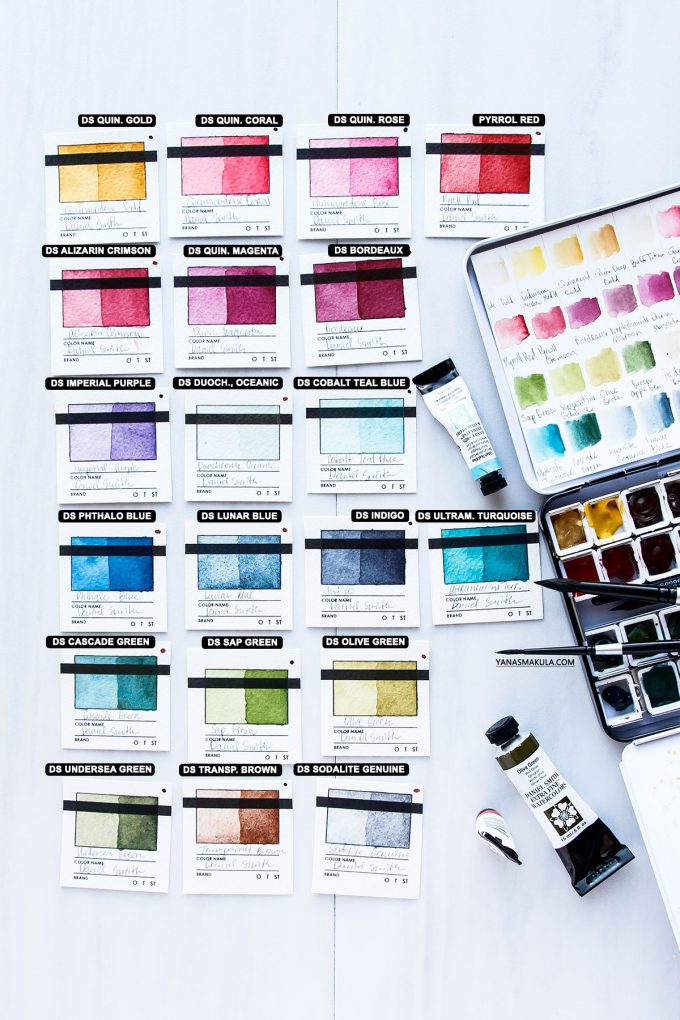 Yana Smakula | My Top 10 & Top 20 Watercolor Colors for Cardmaking #watercolor #danielsmith