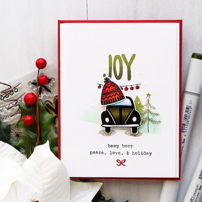 Flora & Fauna | Clean & Simple Driving To The Holidays Card by Yana Smakula