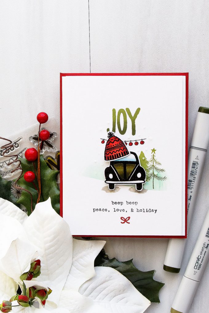 Flora & Fauna | Clean & Simple Driving To The Holidays Card by Yana Smakula