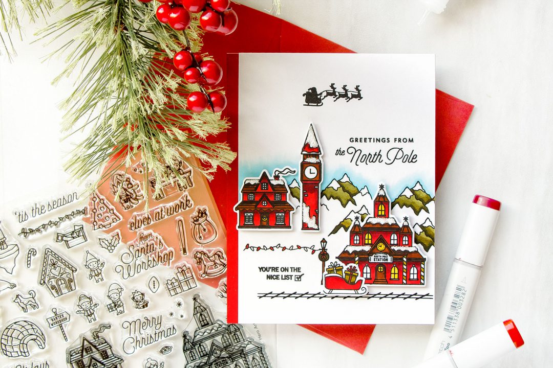 Hero Arts | Greetings From The North Pole Christmas Village Card by Yana Smakula