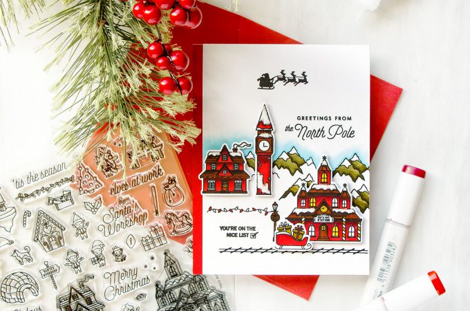 Hero Arts | Greetings From The North Pole Christmas Village Card by Yana Smakula
