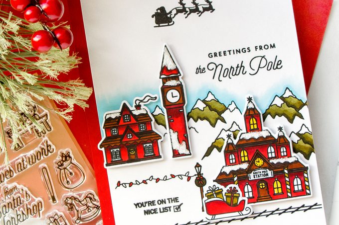 Hero Arts | Greetings From The North Pole Christmas Village Card by Yana Smakula