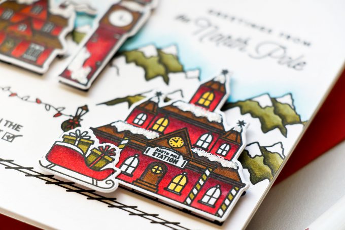 Hero Arts | Greetings From The North Pole Christmas Village Card by Yana Smakula