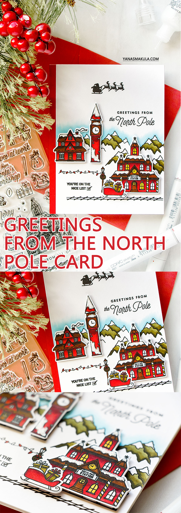 Hero Arts | Greetings From The North Pole Christmas Village Card by Yana Smakula