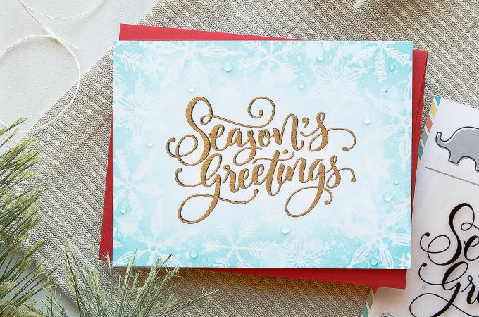 Mama Elephant | Season's Greetings Christmas Snowflakes Card by Yana Smakula