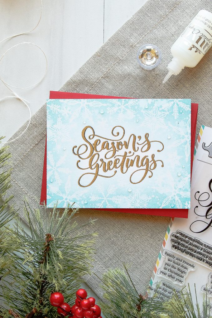 Mama Elephant | Season's Greetings Christmas Snowflakes Card by Yana Smakula