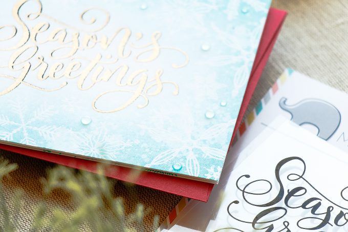 Mama Elephant | Season's Greetings Christmas Snowflakes Card by Yana Smakula