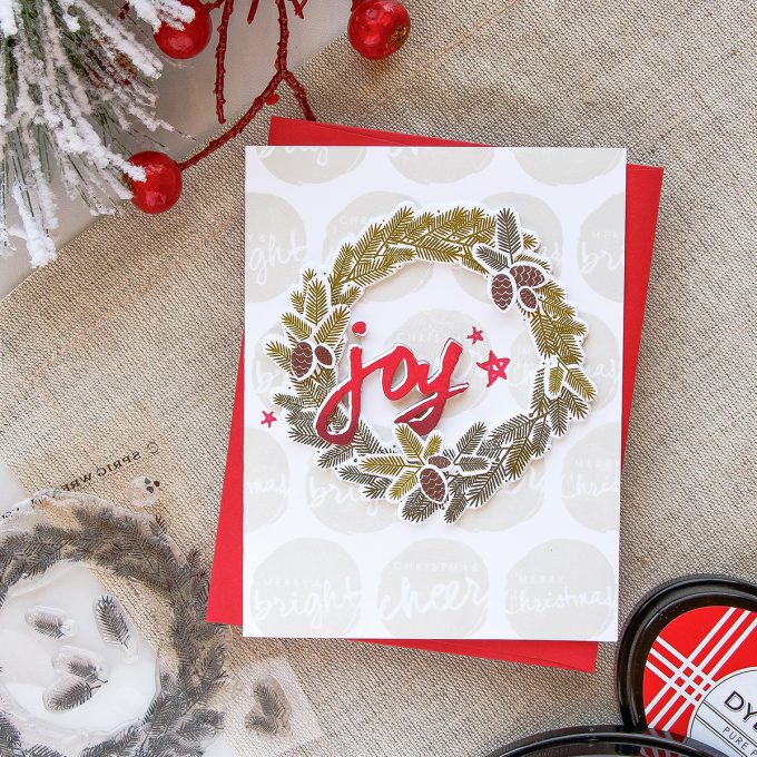 PTI | Gradient Stamping - Christmas Wreath Card by Yana Smakula