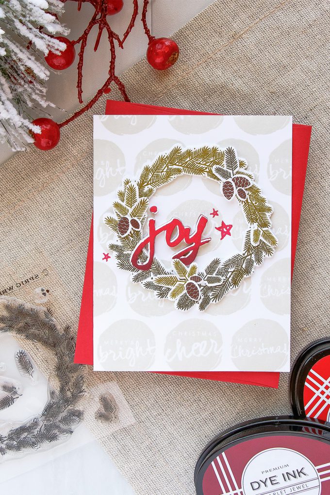 PTI | Gradient Stamping - Christmas Wreath Card by Yana Smakula