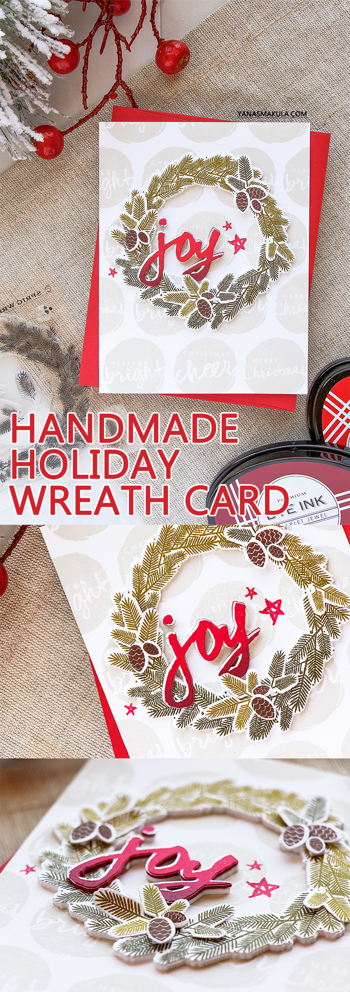 PTI | Gradient Stamping - Christmas Wreath Card by Yana Smakula