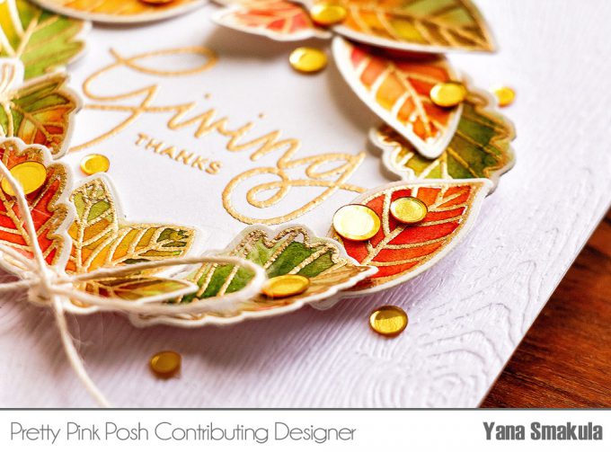 Pretty Pink Posh | Fall Leaves Watercolor Wreath card by Yana Smakula