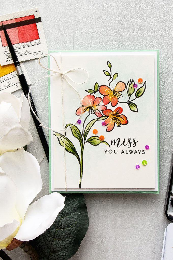 It’s STAMPtember! | Altenew Exclusive - Fabulous You. Miss You Always Watercolored Card by Yana Smakula