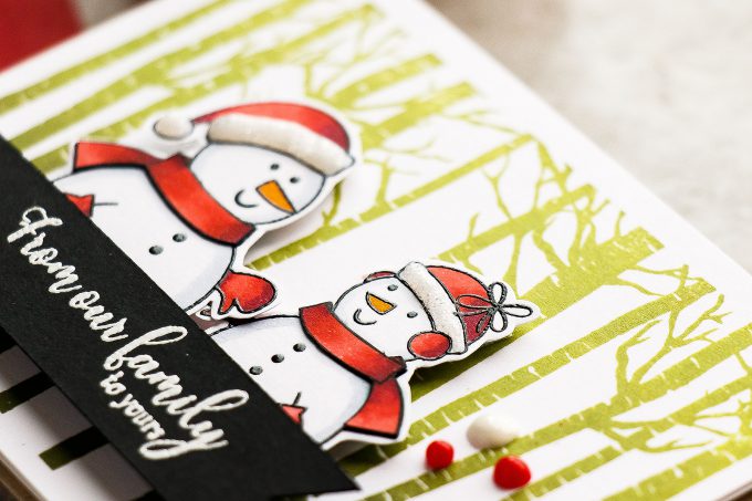 It’s STAMPtember! | Gina K Exclusive - Warmer With You. From Our Family To Yours Snowman Card by Yana Smakula