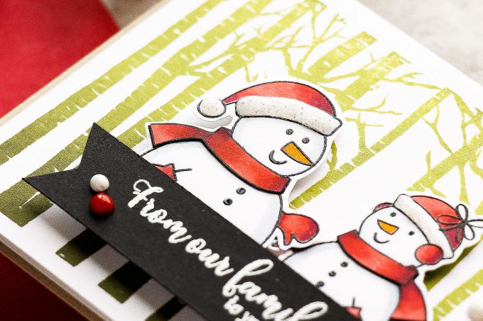 It’s STAMPtember! | Gina K Exclusive - Warmer With You. From Our Family To Yours Snowman Card by Yana Smakula
