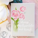 It’s STAMPtember! | WPlus9 Exclusive – Humble & Kind. Pencil colored tulips card by Yana Smakula