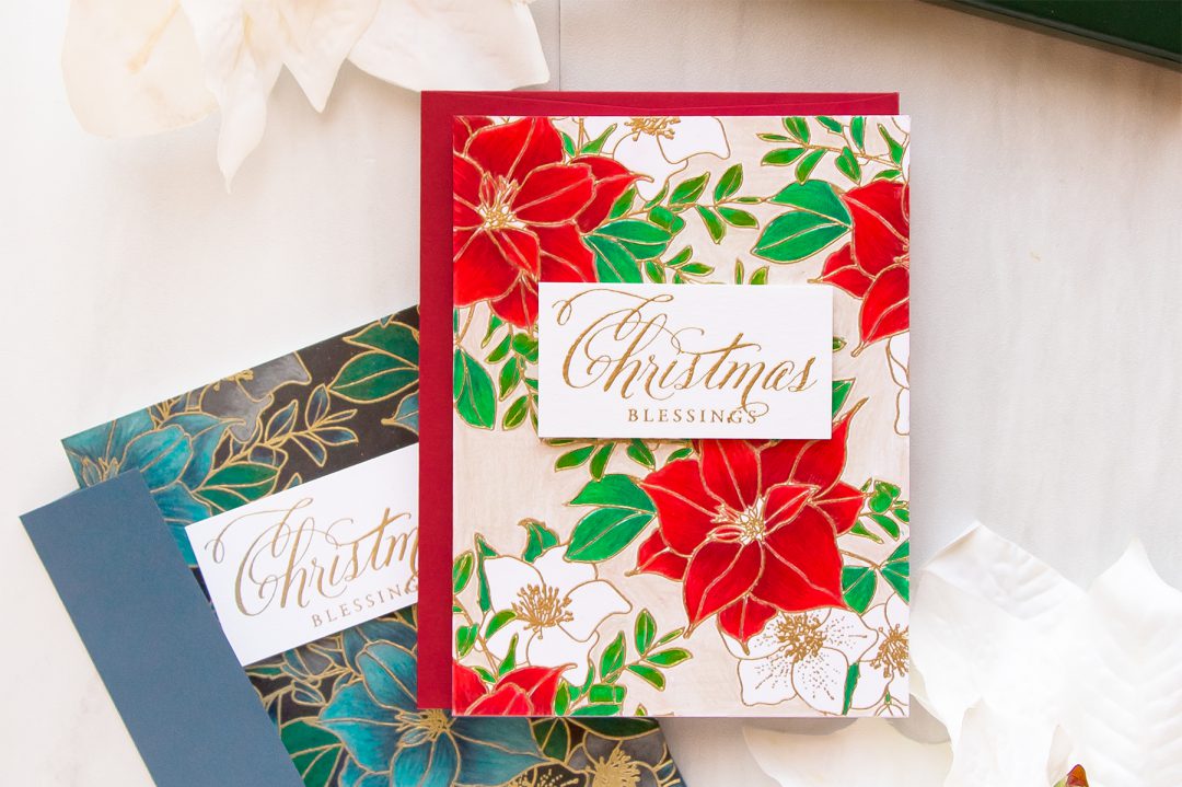 WPlus9 | September 2017 Release. Christmas Rose Bouquet. Christmas Blessings Card by Yana Smakula. Video