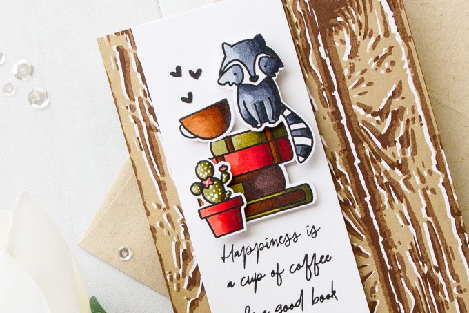 Waffle Flower | Happiness Is A Cup of Coffee and a Good Book Card by Yana Smakula