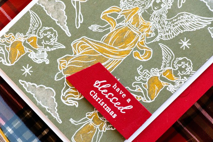 Hero Arts | Have A Blessed Christmas Card using Angles stamp set. Project by Yana Smakula